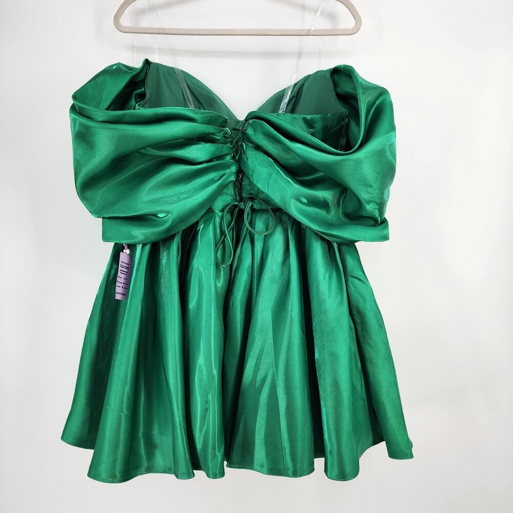 Emerald Green Mini Dress Women Formal Cocktail Party Wedding Guest Miss Veil XS